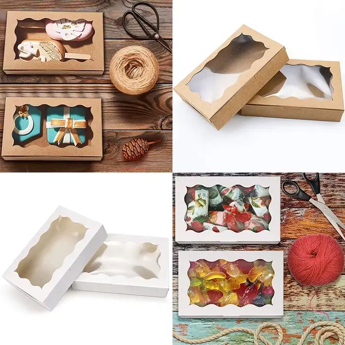 Boîtes à gâteaux avec fenêtre Chamonix, boîtes à gâteaux padramatiques, pâtisseries, chocolats, gâteaux Chi, anniversaire, mariage, jour de Léon, 10 pièces