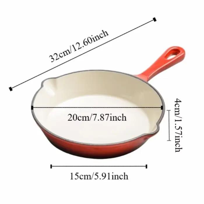 Cuisson antiadhésive en fonte émaillée, four hollandais universel rouge, poêle à Omelette ronde à fond plat, cuisinière à Induction