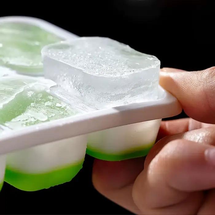Moule à glaçons en silicone avec couvercle pour crème glacée 14 cavités carrées démoulage facile outil de congélation estival pour cuisine bar cocktails glacés DIY