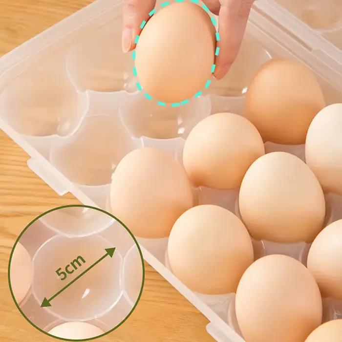 Support à œufs pour réfrigérateur 12/18 compartiments en plastique robuste avec couvercle hermétique pour la maison et les activités extérieures