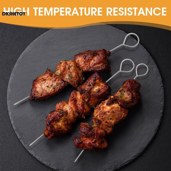 Brochettes de barbecue pour barbecue, 20cm, pince à aiguille, ustensile fourchette en fer, outils de voyage en plein air, résistance aux hautes températures, accessoires pour barbecue