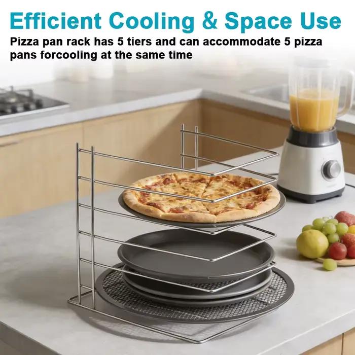ROMALDO Support à pizza en acier inoxydable à 6 niveaux