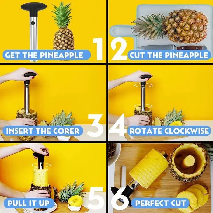 Coupe-ananas en acier inoxydable pour trancher et retirer le noyau d'ananas occasion spéciale cuisine à domicile