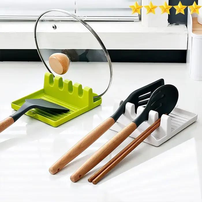 1PC Support de cuisine multifonctionnel pour ustensiles, couvercles de casseroles, cuillères, baguettes, spatules et cuillères à soupe, pour comptoir