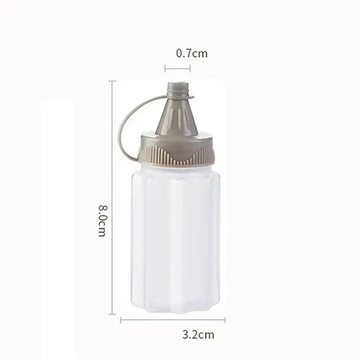 Mini bouteille à presser en plastique pour Sauce, vinaigre, condimento, récipients pour condiments, salade, Barbecue Portable en plein air, outil de cuisine pour épices, 4 pièces