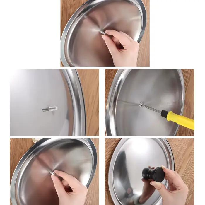 Couvercle de casserole universel durable de 20-30 cm, anti-brûlure, en acier inoxydable, pour cuisine, restaurant, ustensiles de cuisine