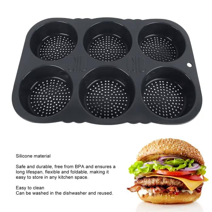 Moule à hamburger réutilisable pliable, 6 cavités, moule de cuisson pour la cuisine, jxMould-40 ℉ à + 446 ℉ Heat 02/10/2018