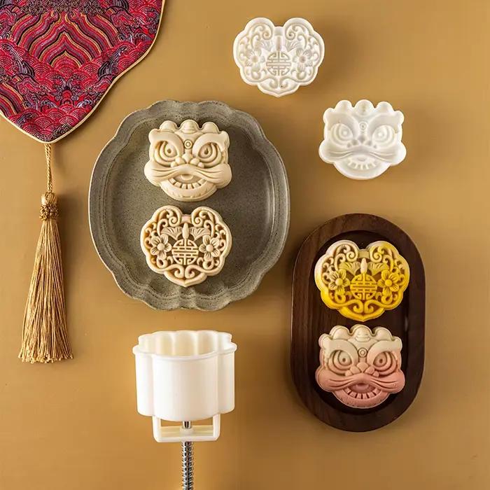 Moule à gâteau de lune 3D, style marée nationale, motif de discussion, 138 tortillas, presse à strass, moule à fondant mi-automne