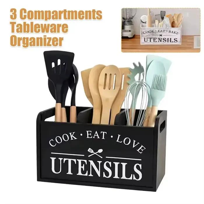 Porte-ustensiles de cuisine en bois