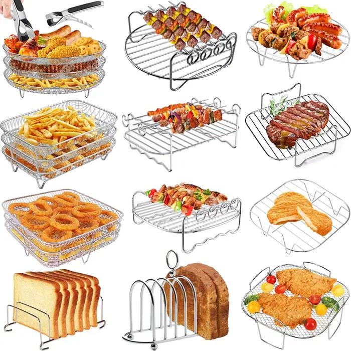 Grille de four en métal T1 pour friteuse à air, grille de cuisson carrée, ronde, rectangulaire, accessoires pour Cosori, Vortex instantané, GourParagraph, Foodi