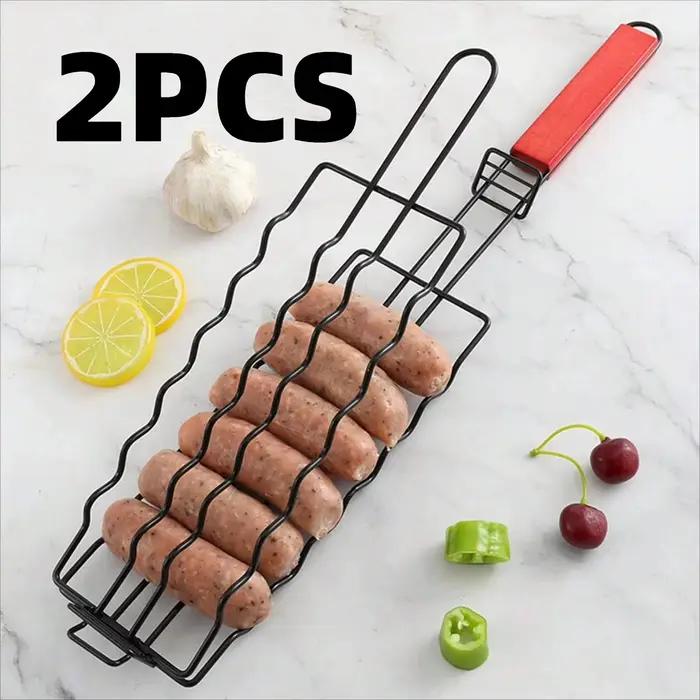 2 pinces à saucisses avec poignée résistante à la chaleur