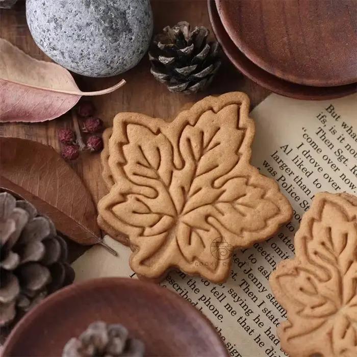 Feuille d'érable emporte-pièces 3D automne feuille forme PLA plastique moule de cuisson Fondant pâtisserie gâteau décor outils bricolage cuisson Biscuit moule