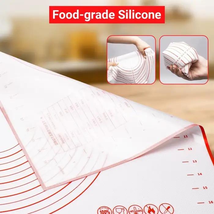 Tapis de pâtisserie en silicone de qualité alimentaire avec échelle