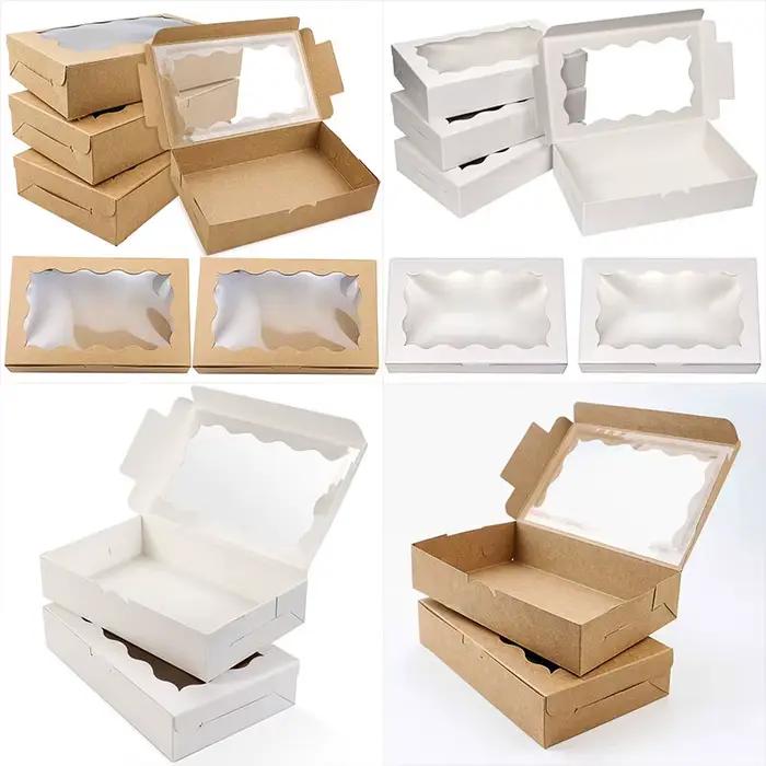 Boîtes à gâteaux avec fenêtre Chamonix, boîtes à gâteaux padramatiques, pâtisseries, chocolats, gâteaux Chi, anniversaire, mariage, jour de Léon, 10 pièces