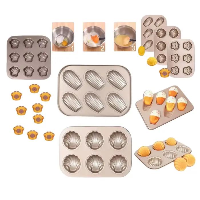Moules à gâteaux antiadhésifs patte de chat banane coquille de mer forme moule à pain bricolage pour utilisation au four à domicile ustensiles de cuisson créatifs pour biscuits
