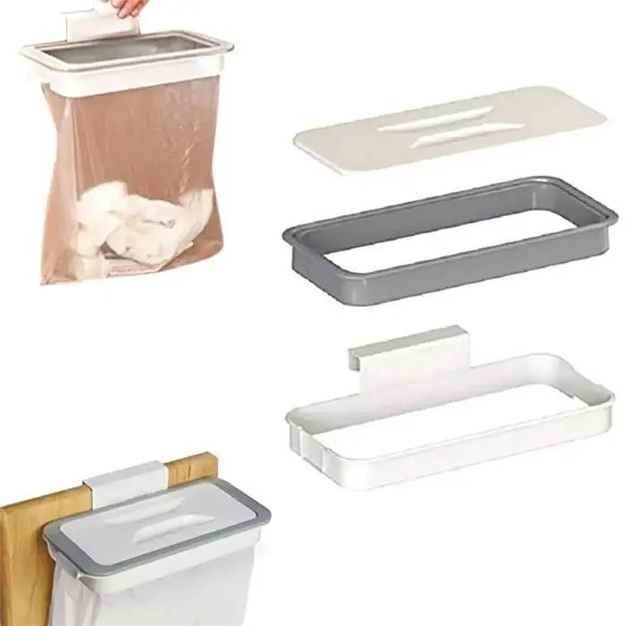 Support de sac poubelle durable, support de cuisine, support d'armoire, cintre de rangement T1
