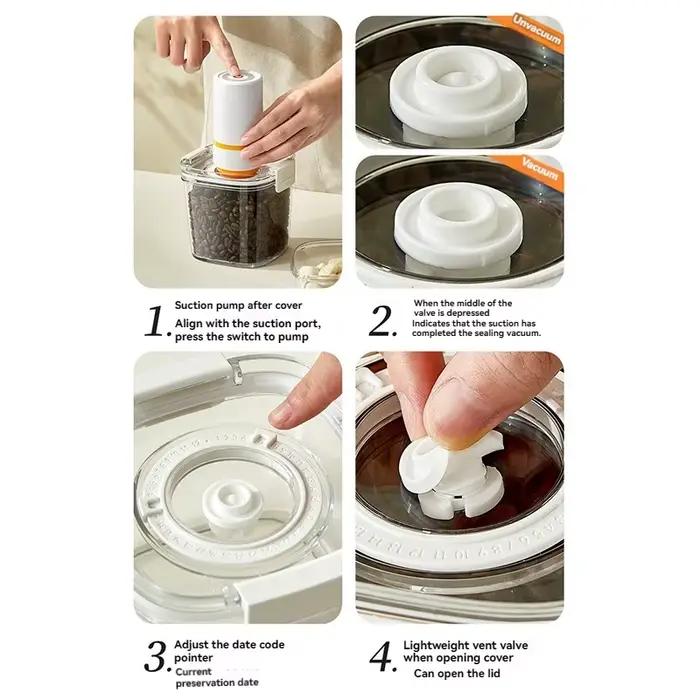 Récipient scellé sous vide pour grains de café boîte de rangement de céréales et de riz pot sous vide électrique pour conservation des aliments occasions spéciales à offrir