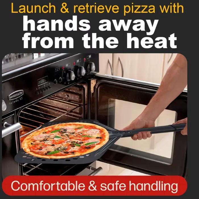  Peau à Pizza en acier inoxydable, outil de four professionnel perforé et antidérapant de 12 pouces pour Restaurant, accessoires de cuisine à domicile 