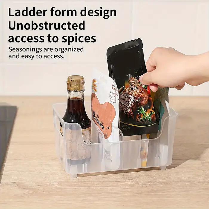Étagère à épices simple et amovible, grande capacité, pour réfrigérateur, placard ou plan de travail. Boîte de rangement pratique.