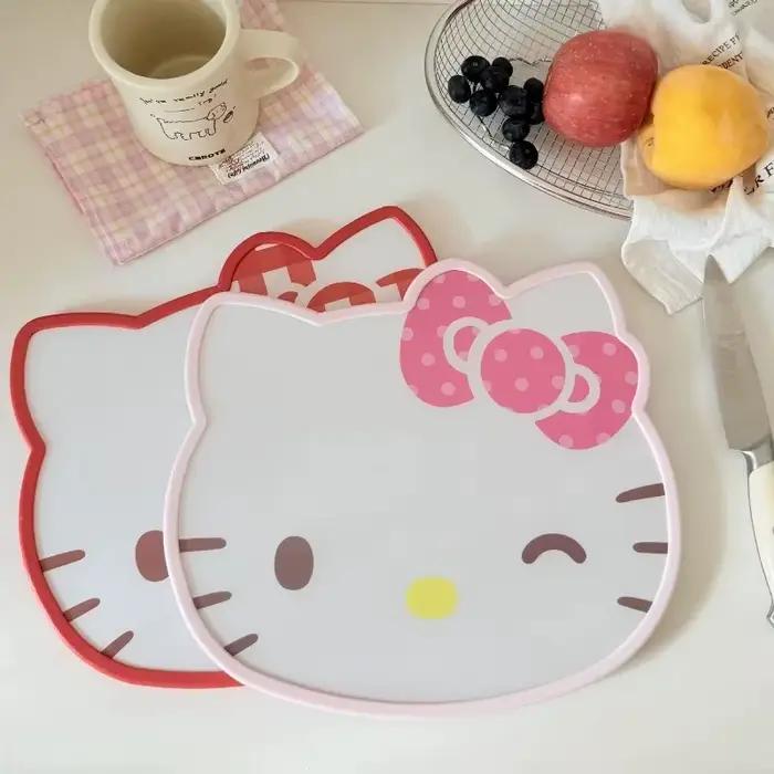 Planche à découper en PP Sanrio, dessin animé, Kawaii, Hello Kitty, planche à découper irrégulière, fournitures de cuisine exquises pour filles mignonnes