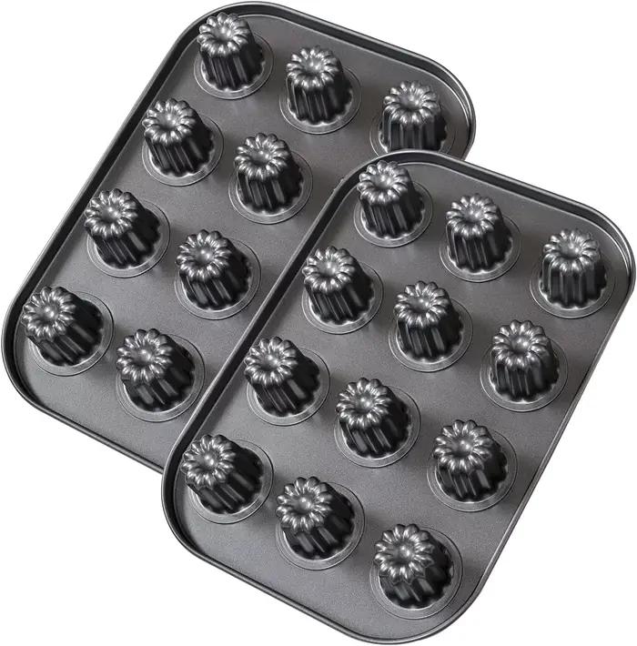 Moule à Canèle antiadhésif en acier au carbone pour fabrication de canèles, muffins et cupcakes, idéal pour occasions spéciales et pauses gourmandes