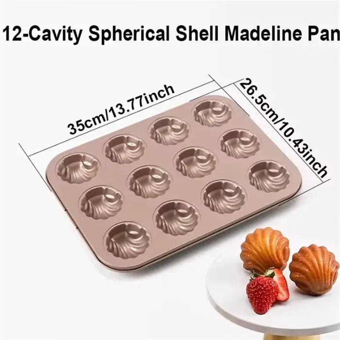 Moule à madeleines antiadhésif 6/12 cavités en acier au carbone