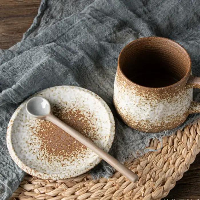 Cuillère à Dessert à Long Manche en Céramique Gris Clair ou Vert Clair Pour Amateurs de Cuisine Occasions Spéciales