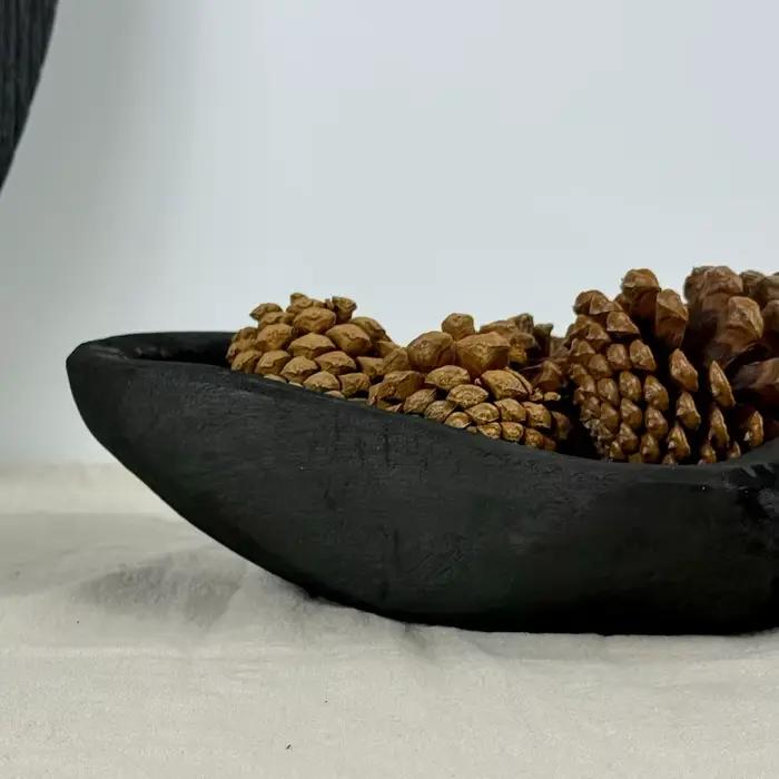 Assiette à fruits en bois de forme fée, assiette décorative carbonisée, accessoire de décoration de maison, plateau de rangement de bureau pour occasions spéciales