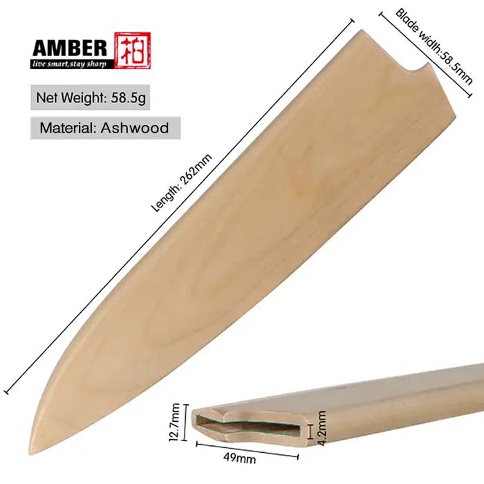 Couteau de cuisine Saya en bois de noyer avec gaine en bois et manchon de protection pour couteau sashimi occasions spéciales et amoureux de la cuisine