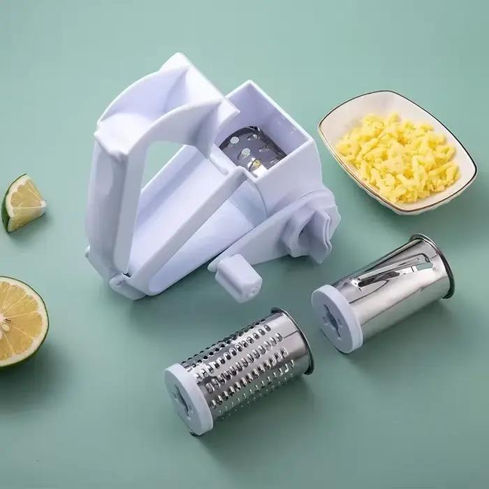 Râpe à Fromage Rotative à Manivelle, Multifonctionnelle, Pliable, Créative, Fourniture de Cuisine, 3 en 1