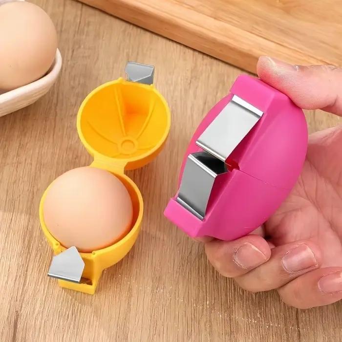 Nouvel ouvre-coquille d'œuf portatif en acier inoxydable PP, éplucheur d'œufs créatif, ouverture de coquille d'œuf pour œufs crus