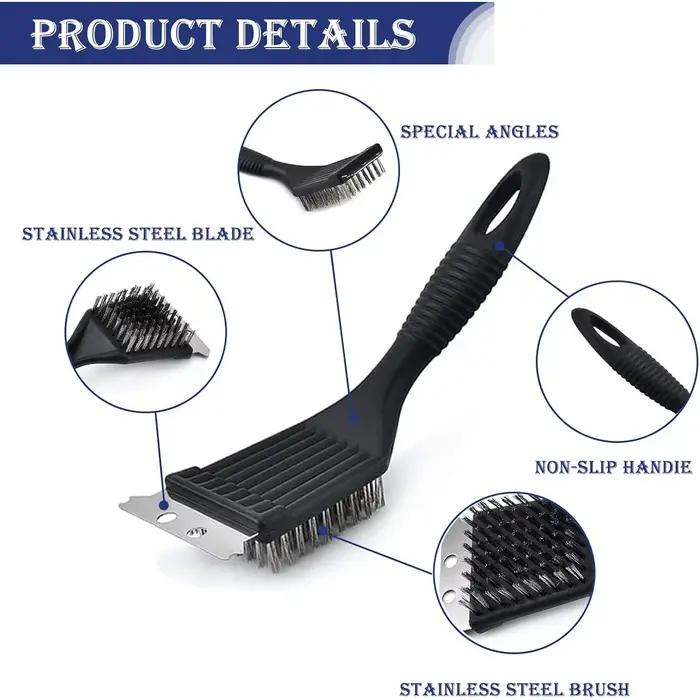 Nettoyeur de barbecue - Ensemble de 2 brosses en fil d'acier inoxydable pour grilles et fours