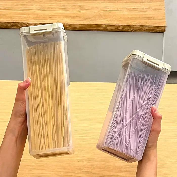 Boîte de rangement de pâtes WORTHBUY avec poignée nouilles résistantes à l'humidité boîte scellée conteneur de stockage spaghetti organisateur de cuisine moderne élégant à offrir