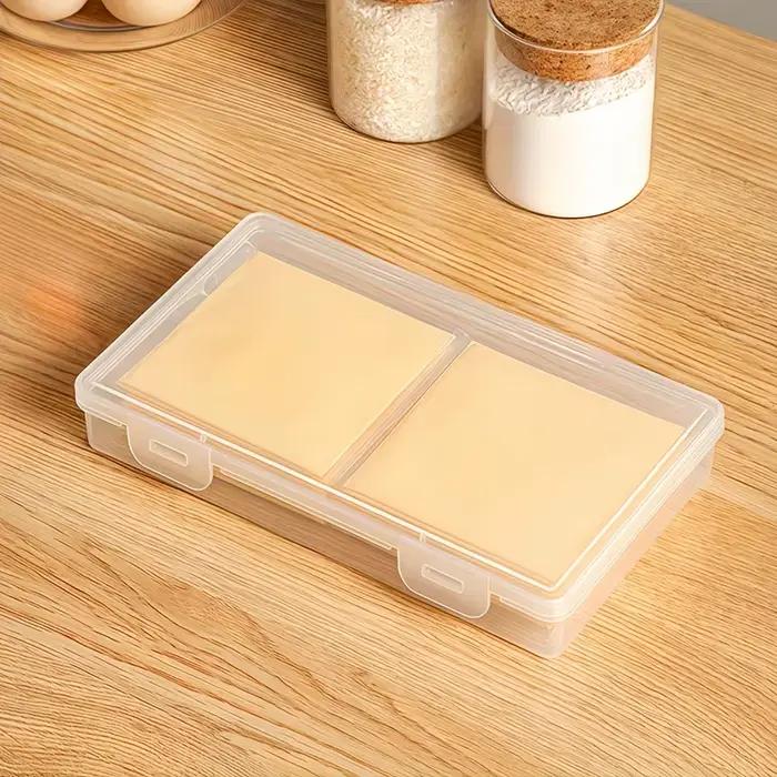 Boîte de rangement transparente pour fromage, conception d'étanchéité à encliquetage, évite la contamination des odeurs, fraîcheur longue durée, défaut l'espace du réfrigérateur