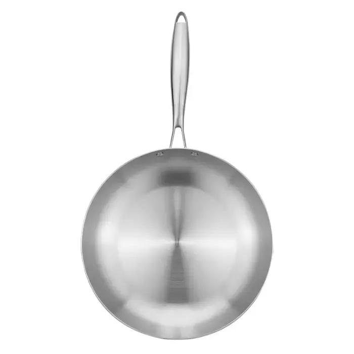 Poêle à frire en acier inoxydable 304, poêle épaisse à 3 plis en acier, casseroles de cuisine, poêles antiadhésives, ensemble de poêles de cuisine