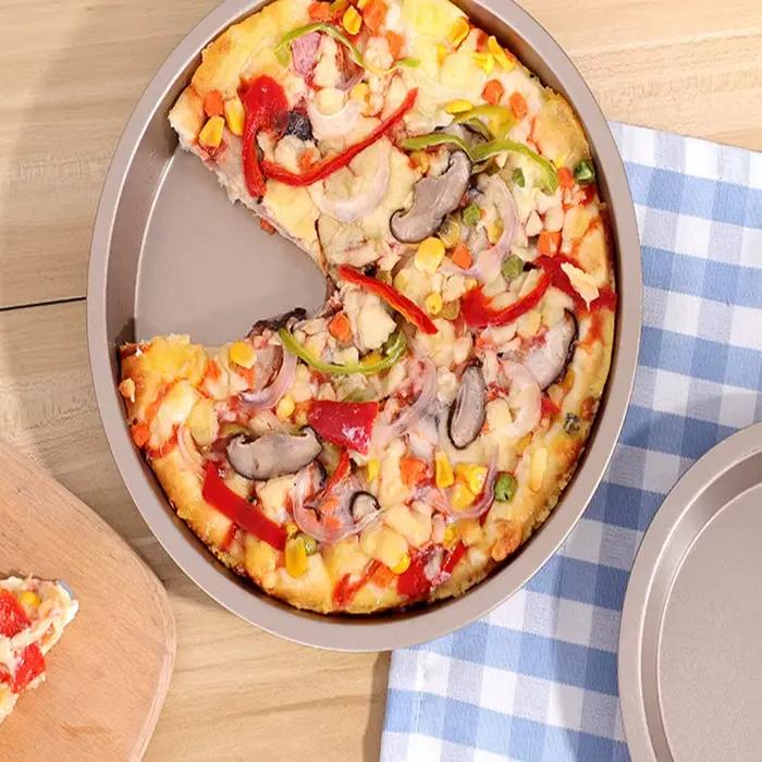 Plat à pizza circulaire en acier au carbone antiadhésif de 6