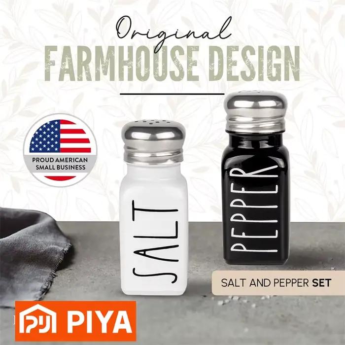 Conteneur de stockage de sel, de poivre et de condiments, ensemble de shakers, mignon, moderne, décoration de cuisine de ferme, pour la maison, les Restaurants, le mariage, 2 pièces