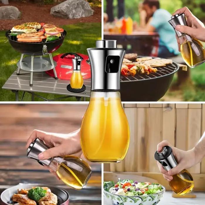 Pulvérisateur d'huile d'olive pour la cuisson, verre de 200ml, huile végétale avec entonnoir, cuisson, friture, barbecue