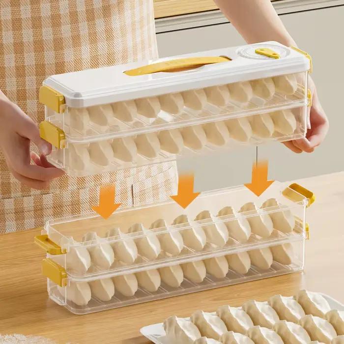 Boîte de rangement pour raviolis frais, de qualité alimentaire, pour cuisine domestique, pour porte latérale de réfrigérateur, pour l'organisation de raviolis et wontons