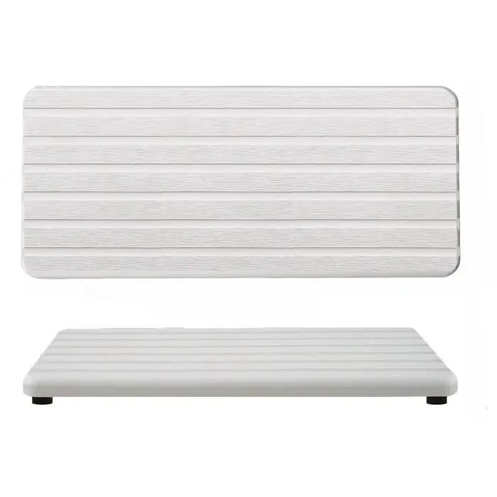 1PC Plateau absorbant en pierre de diatomite avec design rainuré pour porte-savon, plantes, articles de toilette – Gardez votre salle de bain au sec