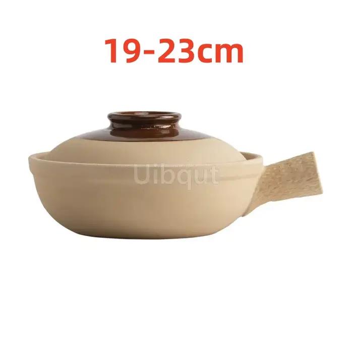 Casserole de riz en céramique de style Hong Kong avec poignée non chauffante et couvercle inclus pour cuisine traditionnelle et cadeaux personnalisés