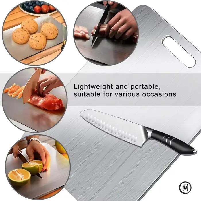 Planche à découper portable double face en titane – Qualité alimentaire pour la cuisine