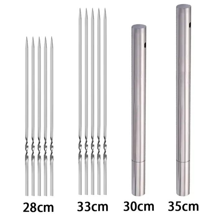 Brochettes de barbecue réutilisables en acier inoxydable fourchettes légères et faciles à nettoyer pour pique-nique camping et grillades familiales