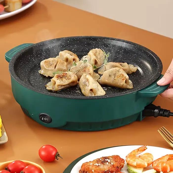 Multicuiseur électrique 220V, poêle antiadhésive, barbecue domestique, machine à cuisiner pour steak, poisson, omelette