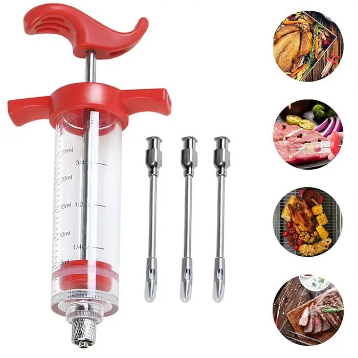 Seringue de jus rôti, seringue d'assaisonnement, aiguille de dinde, Steak de bœuf mariné, Barbecue, aiguille de seringue d'assaisonnement, outil de restauration de cuisine