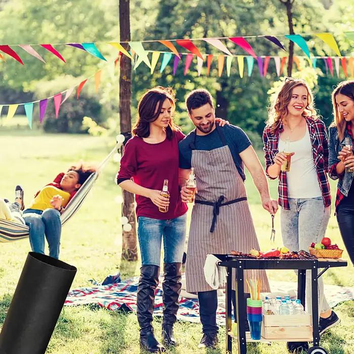 Tapis de Barbecue antiadhésif pour Barbecue, cuisson en plein air, plaque de cuisson réutilisable pour fête, accessoires de tapis de gril en PTFE, 1/3/5 pièces