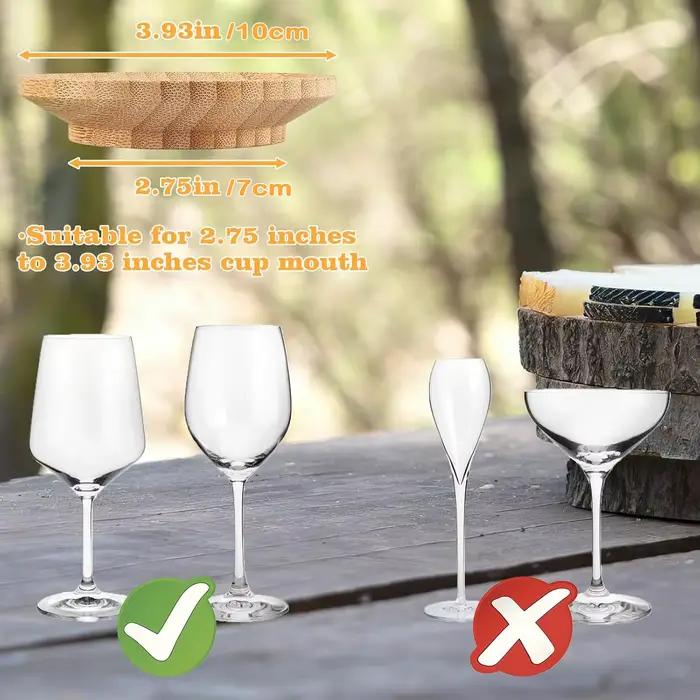 Toppers en bambou pour verres à vin et charcuterie élégants pour apéritifs et soirées festives