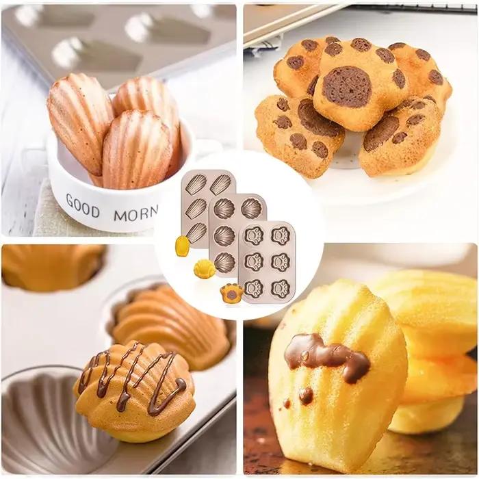 Moules à gâteaux antiadhésifs patte de chat banane coquille de mer forme moule à pain bricolage pour utilisation au four à domicile ustensiles de cuisson créatifs pour biscuits