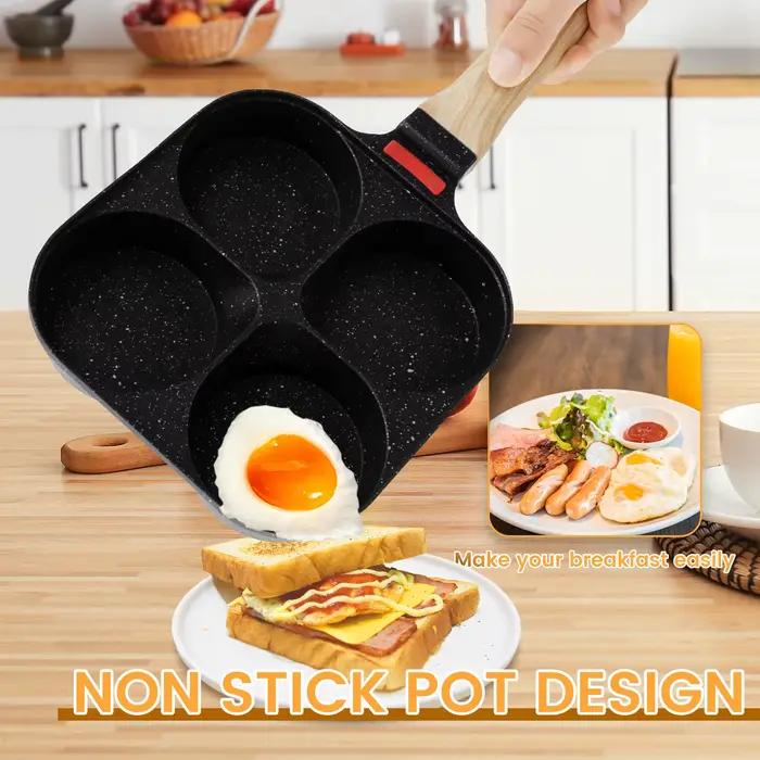 Poêle à œufs antiadhésive, 4 tasses, ustensiles de cuisine, poêle à crêpes, poêle à œufs adaptée à la cuisinière à gaz, cuisinière à Induction, petit déjeuner