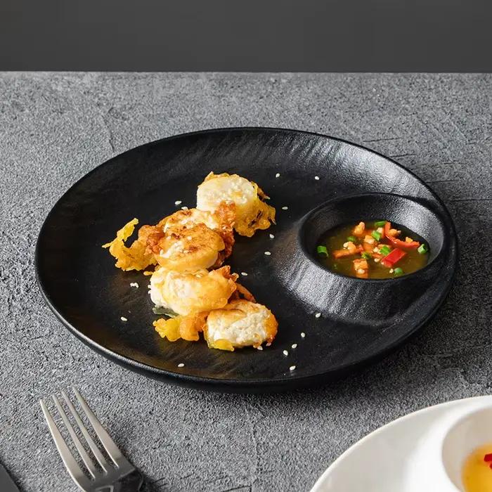 Assiette jiaozi en céramique assiette à vinaigre assiette à sushi cuisine simple snack exquis assiette à frites